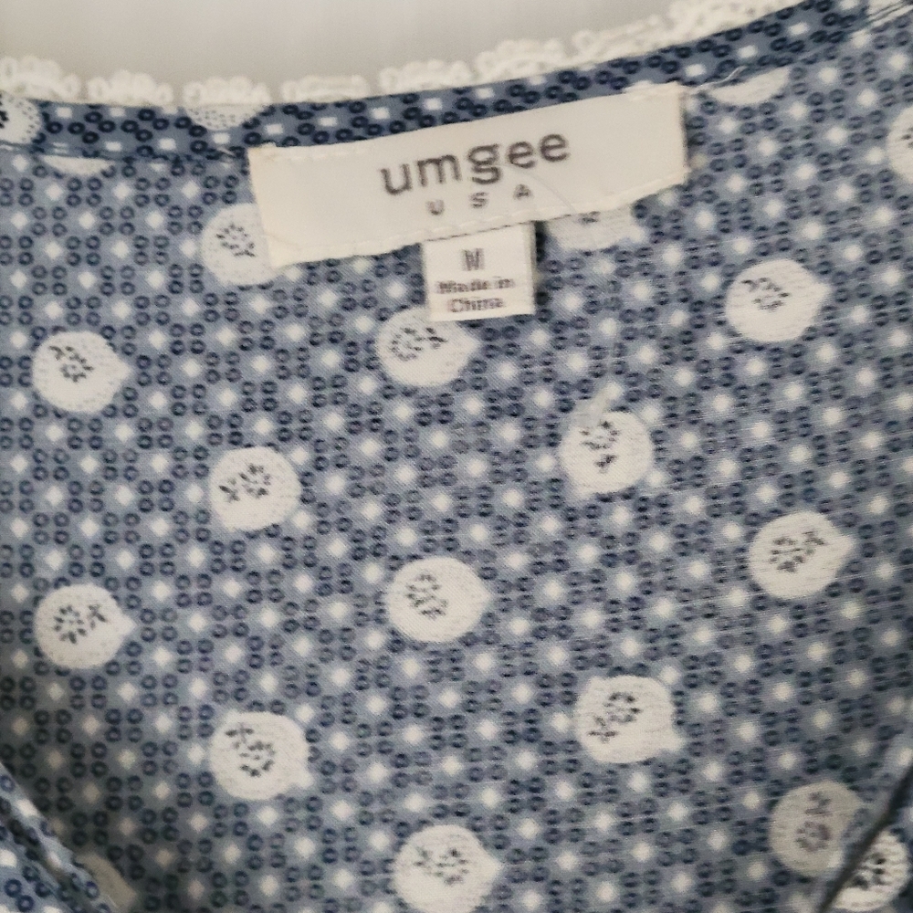 Umgee Dress Blue and White Dress Sz M - Picture 2 of 5